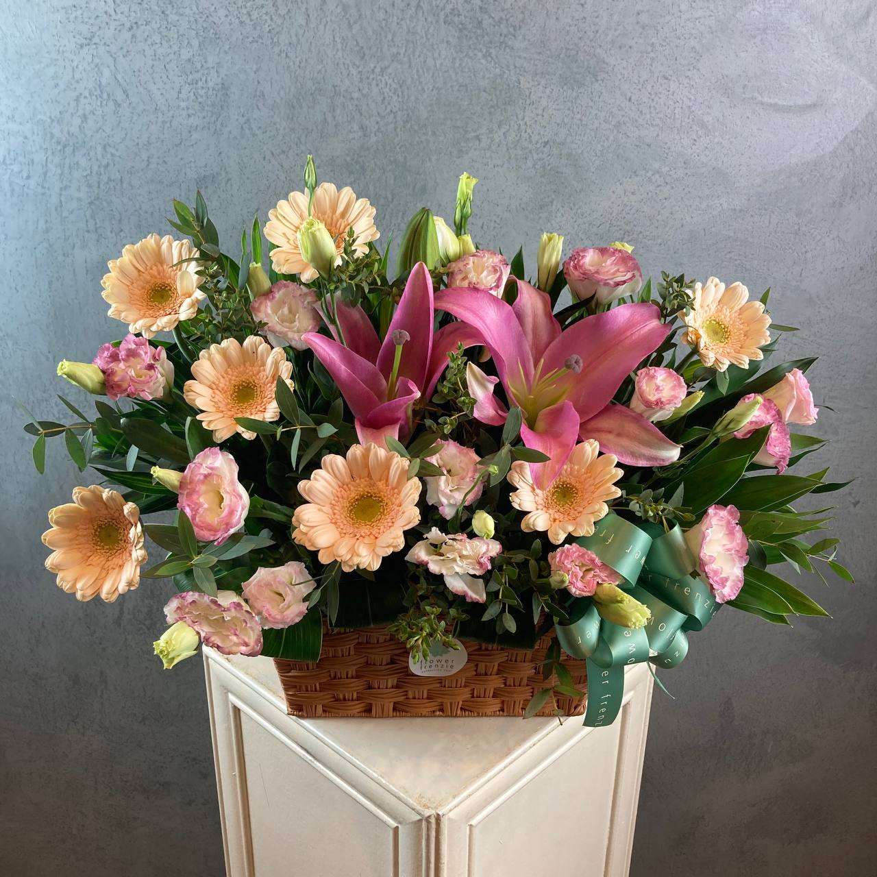 Pink Orange Flower Basket