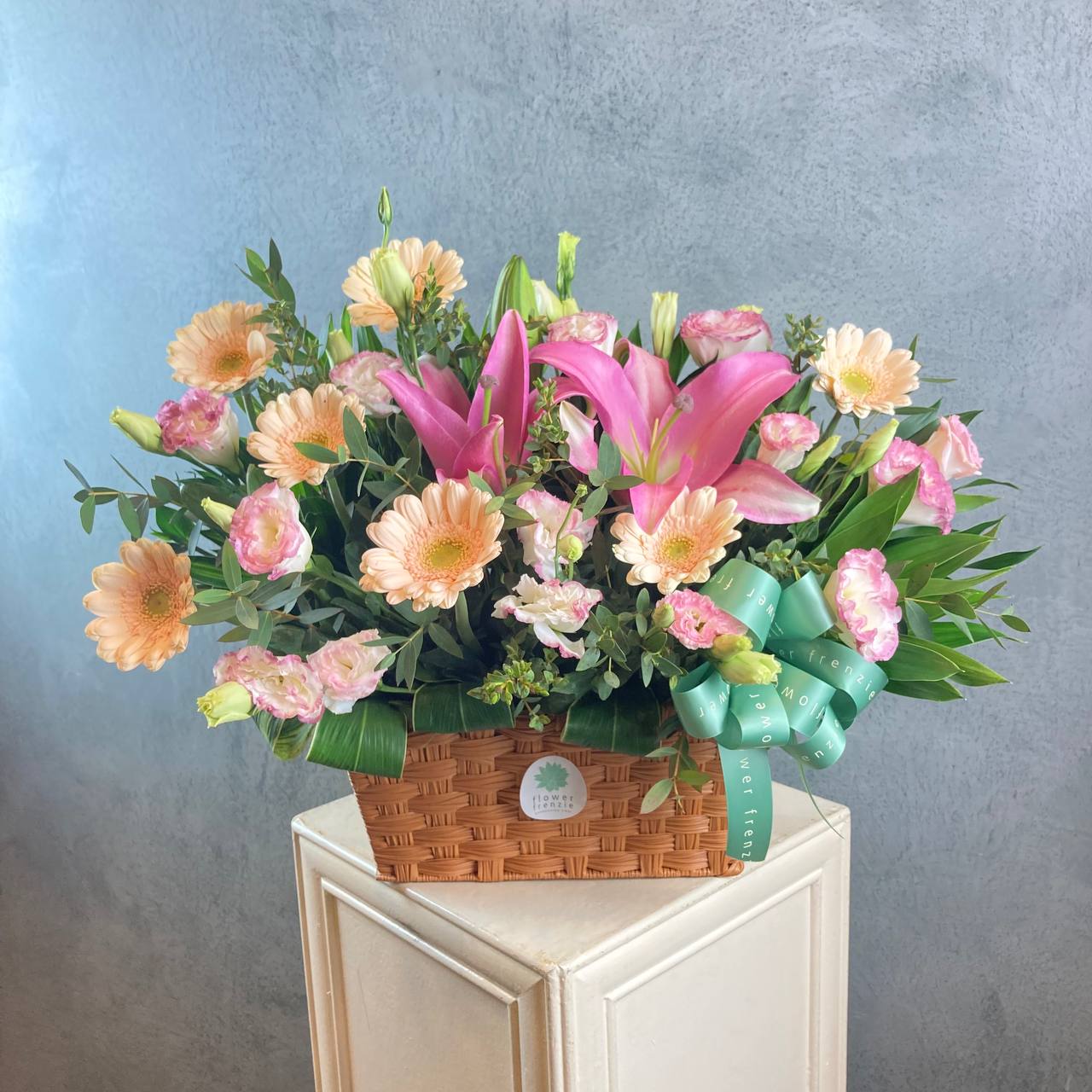 Pink Orange Flower Basket