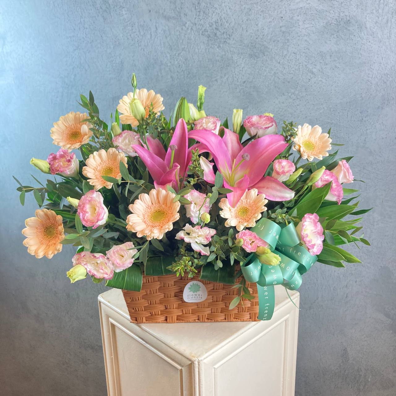 Pink Orange Flower Basket
