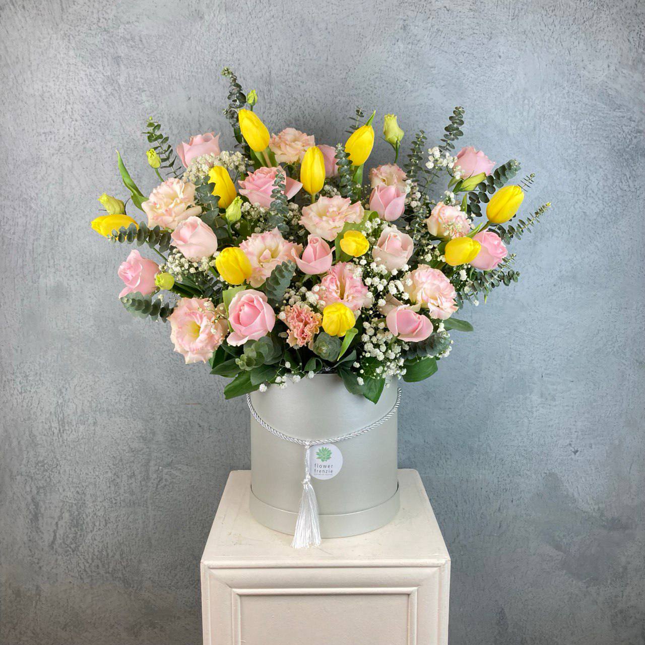 Tulips and Carnations Flower Box