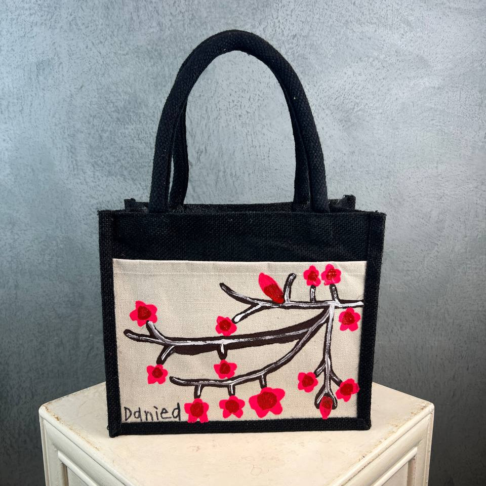 Daniea's Hand-Painted Jute Bag