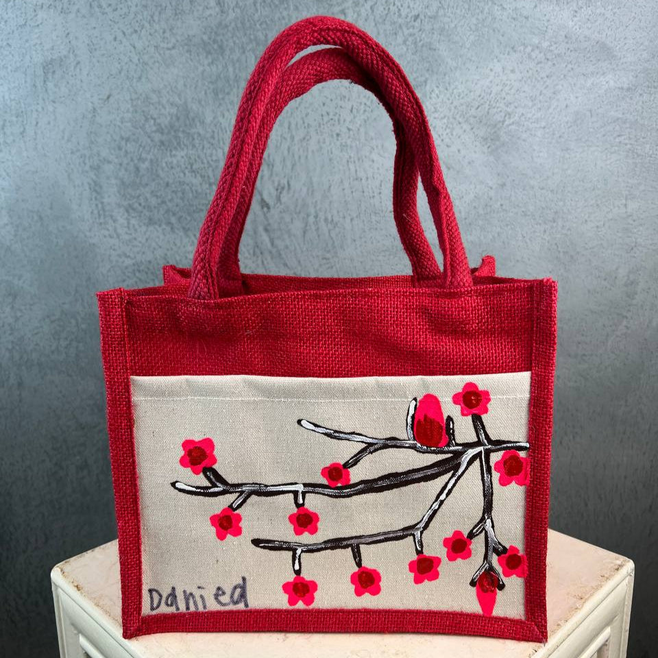 Daniea's Hand-Painted Jute Bag