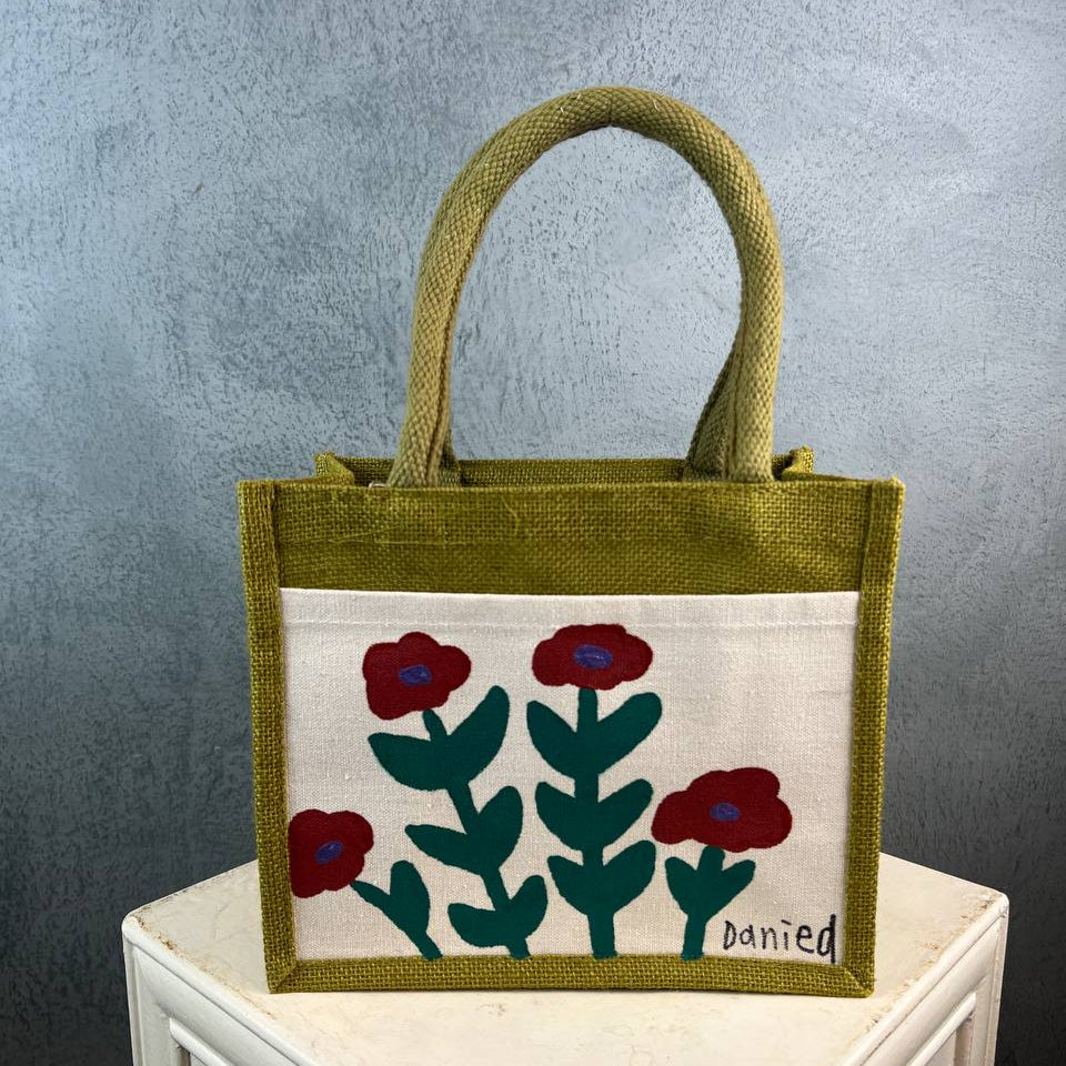 Daniea's Hand-Painted Jute Bag