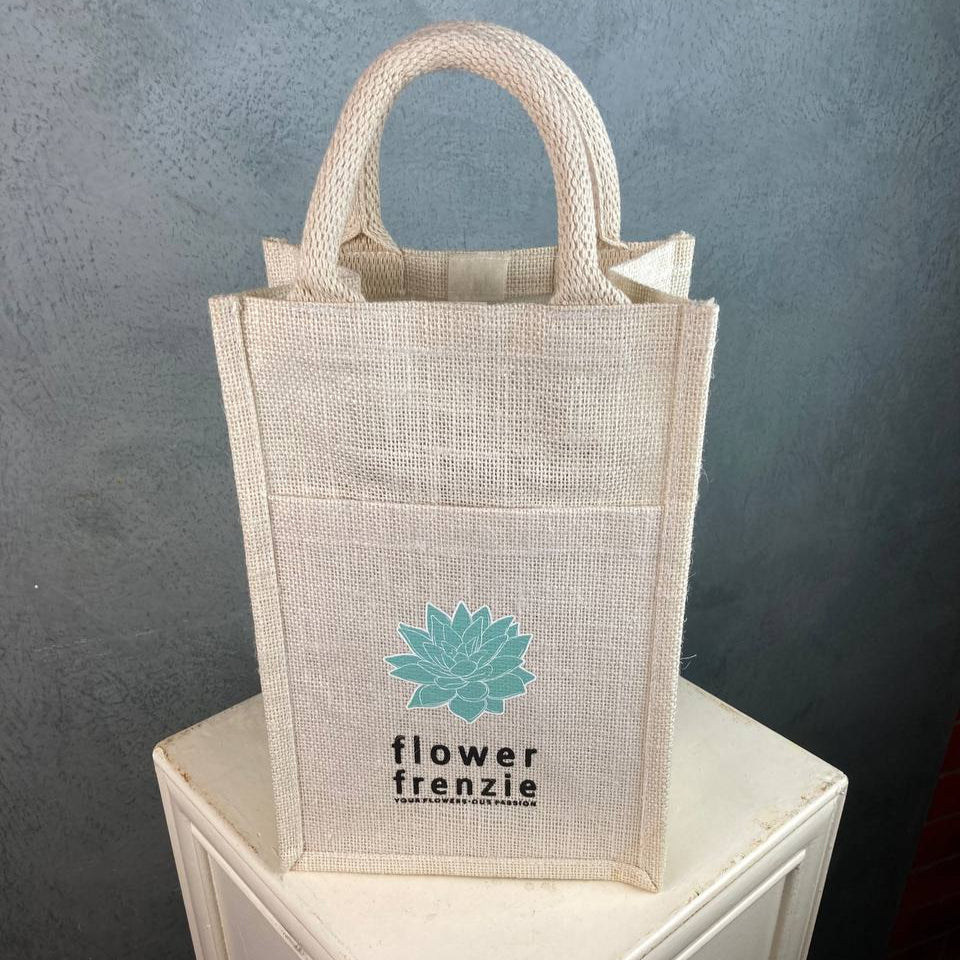 Flower Frenzie Jute Bag