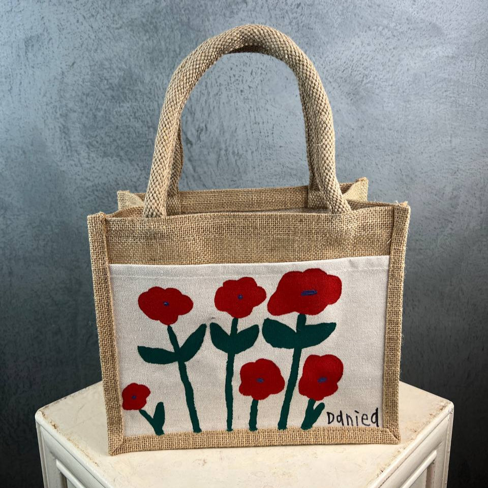 Daniea's Hand-Painted Jute Bag