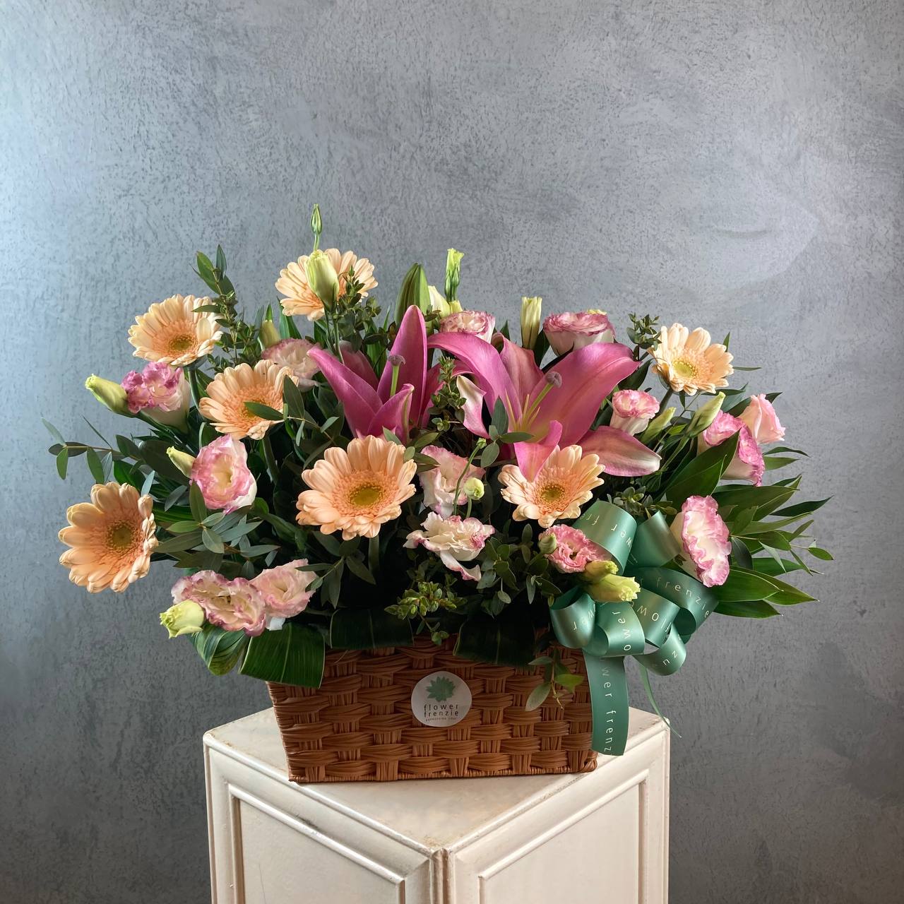 Pink Orange Flower Basket