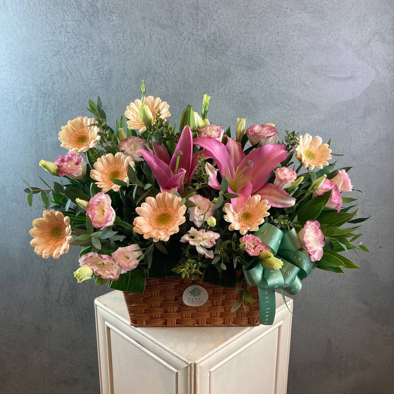 Pink Orange Flower Basket