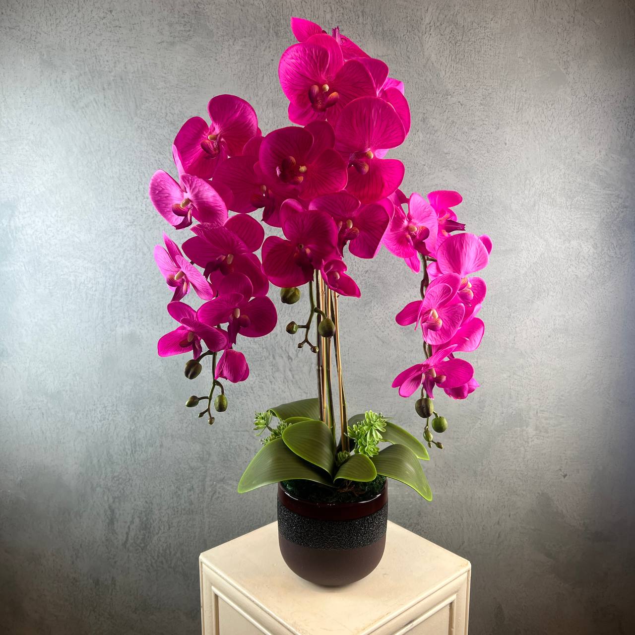 3 Stalks Artificial Potted Phalaenopsis (Pink)