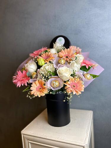 Gerberas and Roses with Chocs